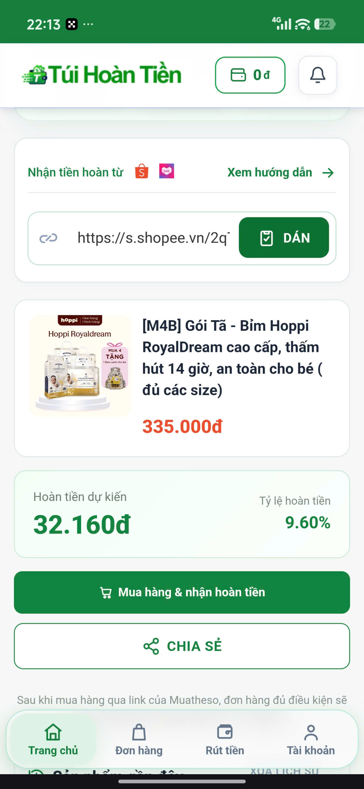 Dán link & ấn Mua ngay